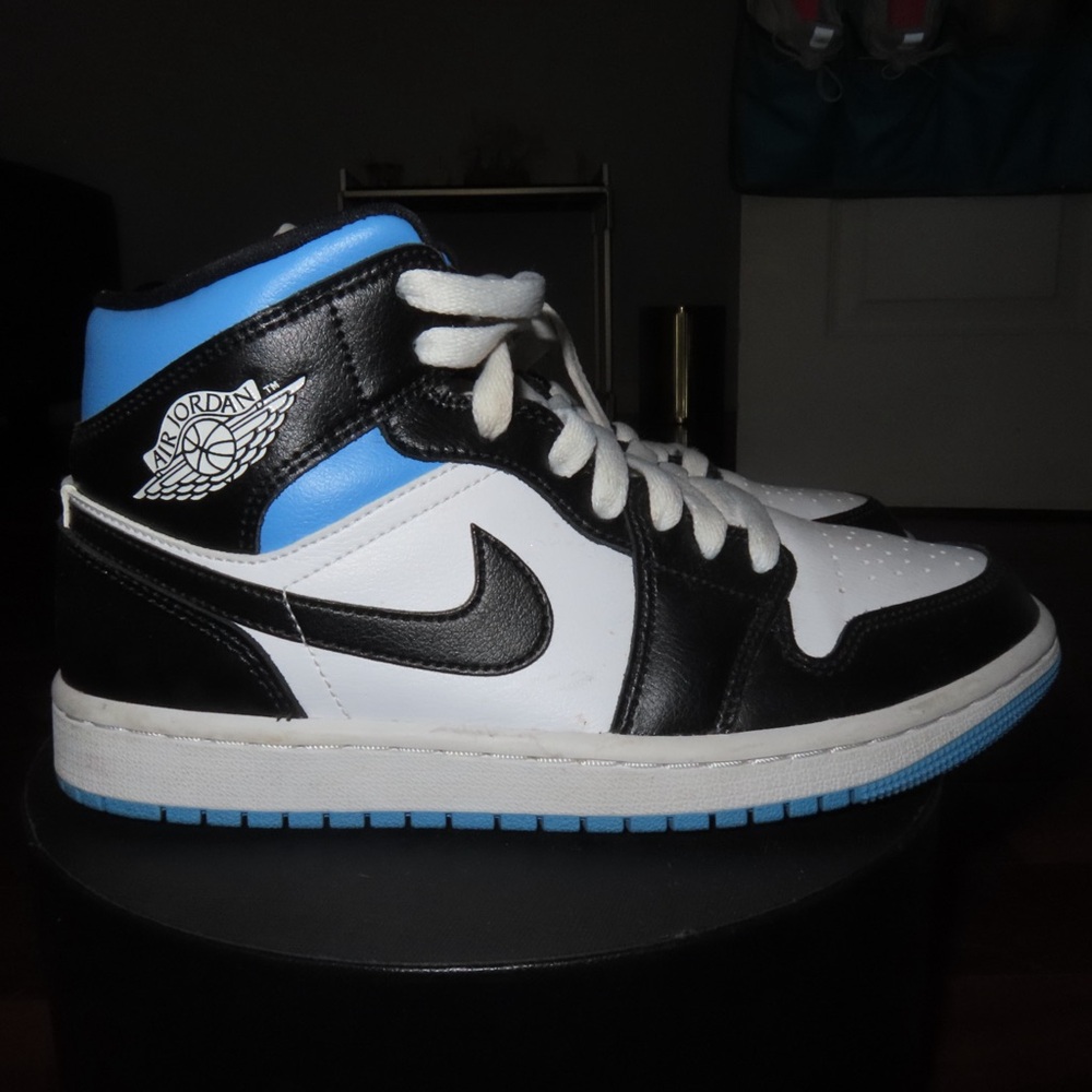 Air Jordan Black and Blue High-Top Sneakers